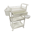 Multi - Functional Fiber Salon Table with 3 Layers, Drawer, and Baskets - Al - Andalous