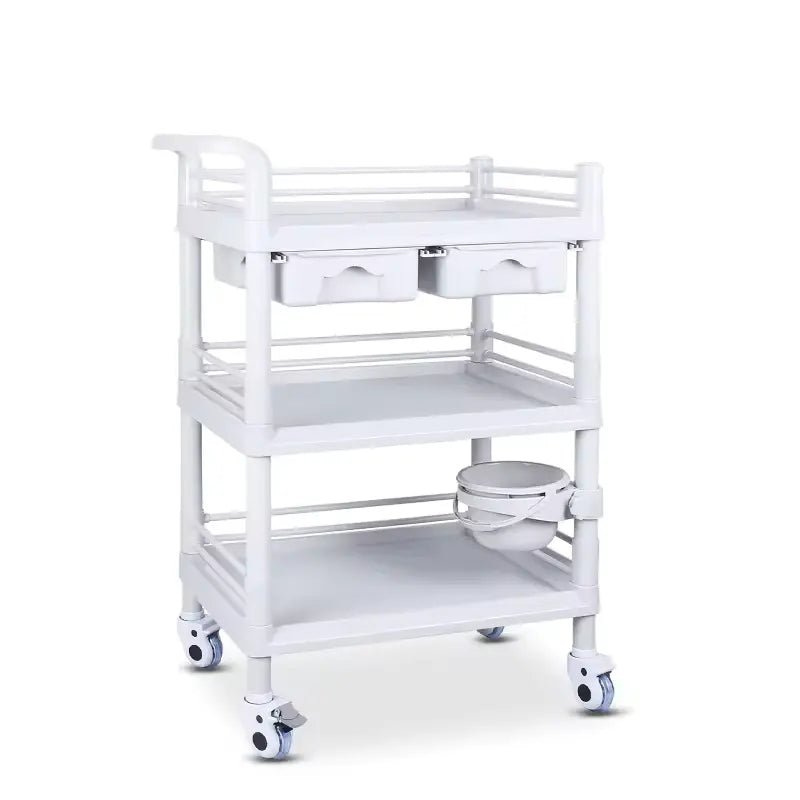 Fiber Salon Table with 3 & 2 Layers, Drawer, and Baskets - Al - Andalous3 layers