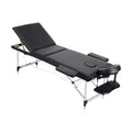 Portable Massage Table – 3 Section Aluminum Frame - Al - AndalousBlack