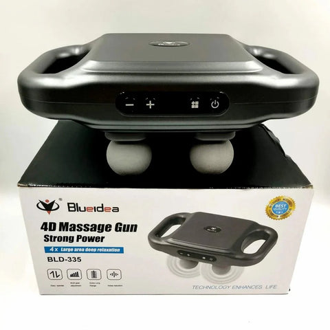 Rechargeable 4-Heads Handheld Deep Tissue Muscle Massager Gun with Speed Control
