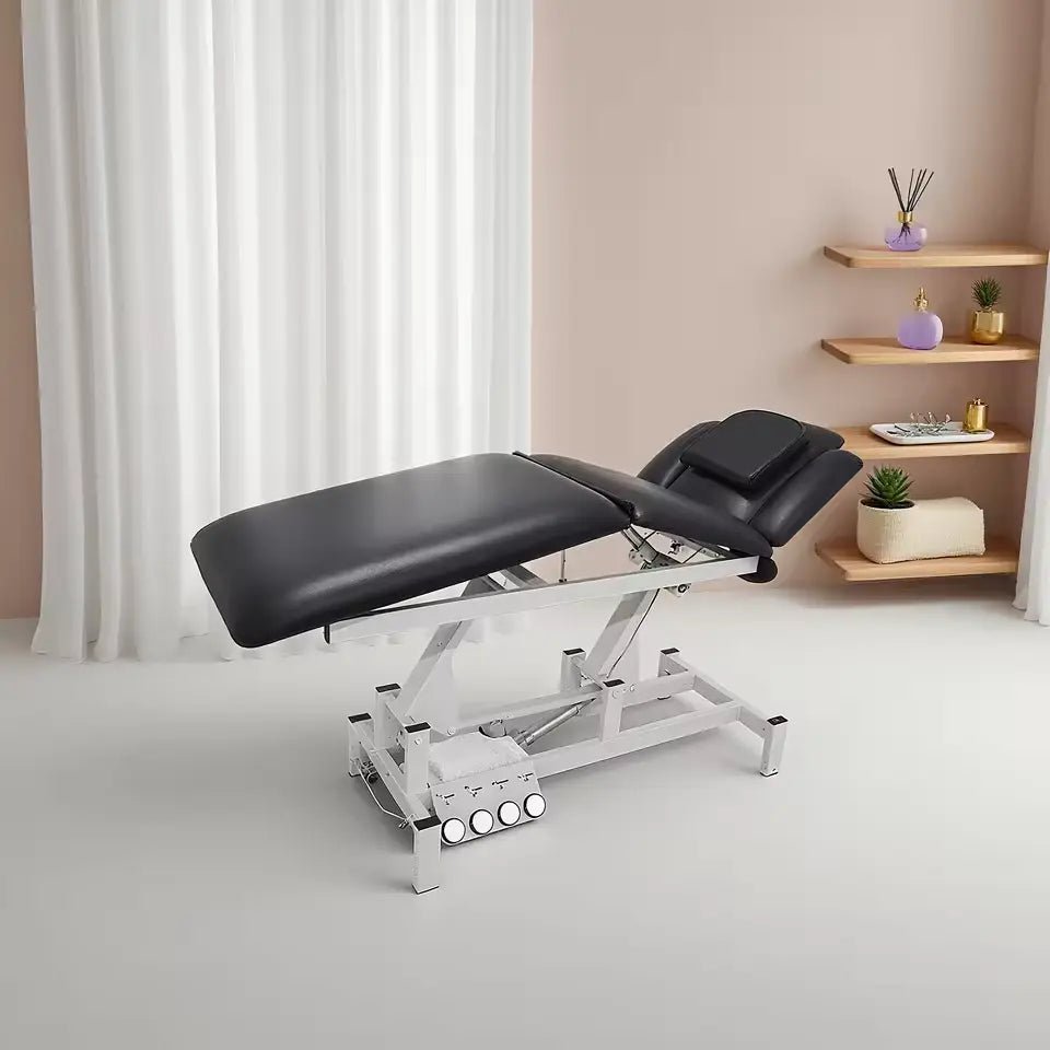 Premium Electric Chiropractic Bed – Adjustable Backrest, Height & Armrest - Al - AndalousBlack