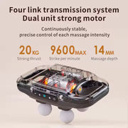 Rechargeable 4-Heads Handheld Deep Tissue Muscle Massager Gun with Speed Control