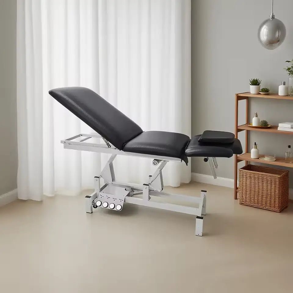 Premium Electric Chiropractic Bed – Adjustable Backrest, Height & Armrest - Al - AndalousBlack