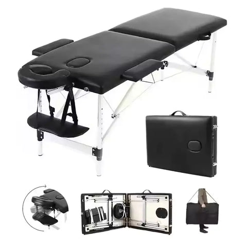 Portable Massage Bed 2 Folding Sections Aluminum