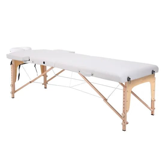 Portable massage bed 2 folding sections - Al - AndalousPortable massage bed 2 folding sectionswhite